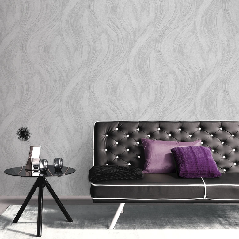 Papier peint graphique Opus gris 