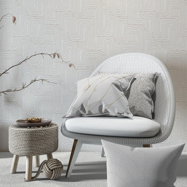 Graficzna tapeta Opus w kolorze szarym 