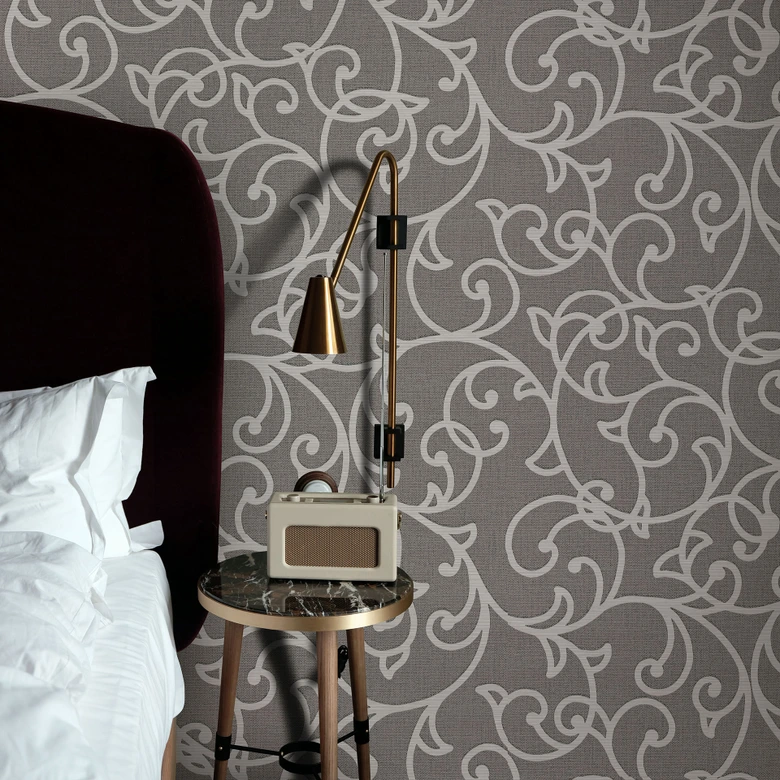 Ornamenttapete Opus braun 