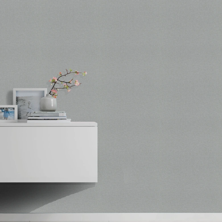 Vliestapete, Unitapete Secret Garden grau 