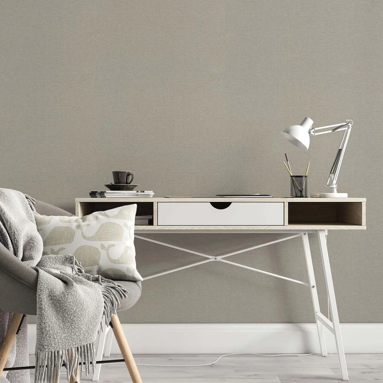 Vliestapete, Unitapete Secret Garden taupe 