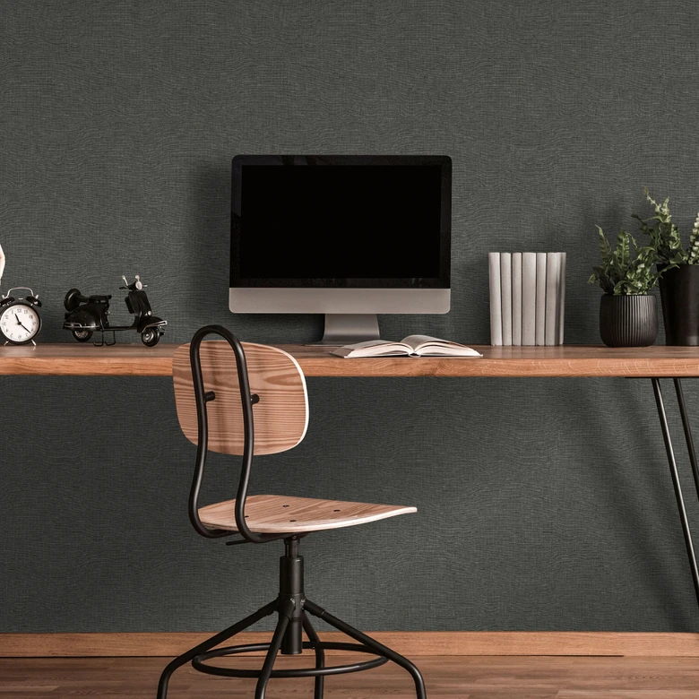 Vliestapete, Unitapete Secret Garden anthrazit 