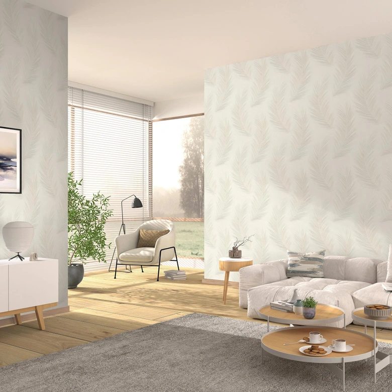 Vliestapete, Blättermotivtapete Aurora beige 