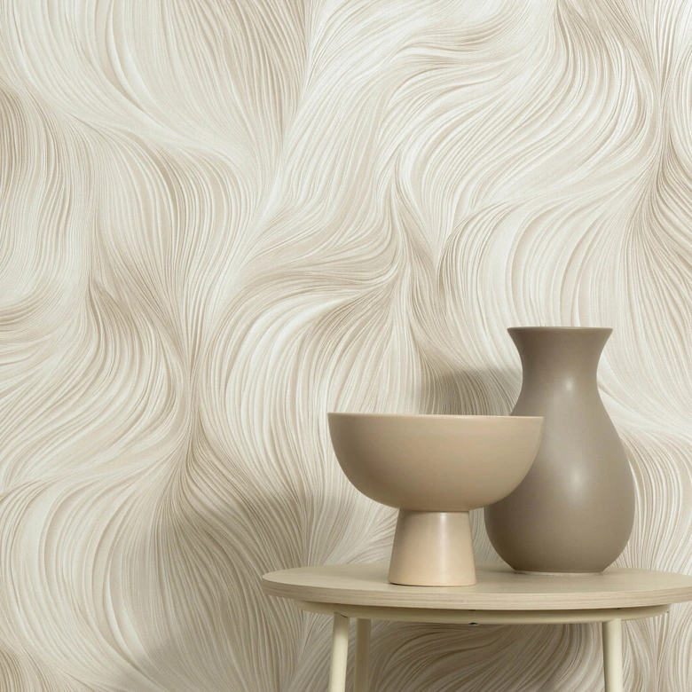 Guido Maria Kretschmer Papier peint graphique Waves of Light Fashion for Walls 5 beige 