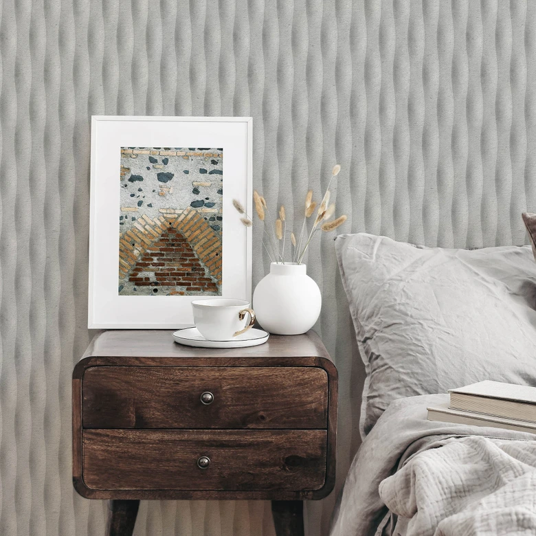 Guido Maria Kretschmer Papier peint graphique Concrete Illusion Fashion for Walls 5 gris clair 