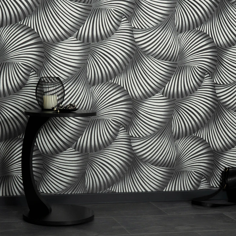 Guido Maria Kretschmer Grafiktapete Twill Fashion for Walls 5 silber 