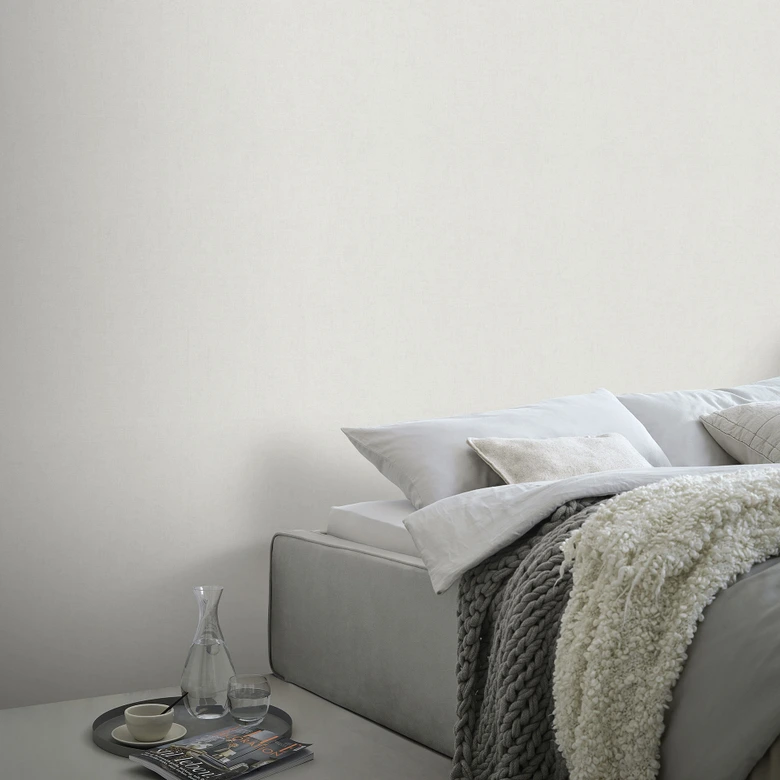 Vliesbehang, effen behang Aurora crème 