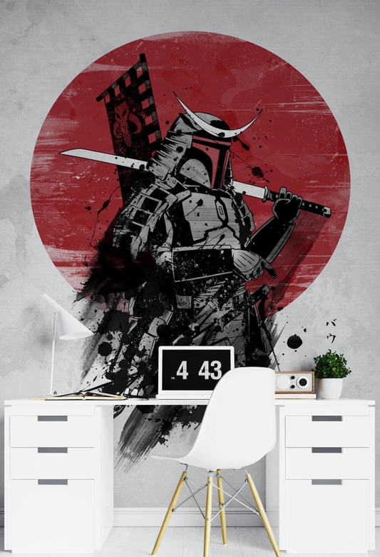 Fototapete, Samurai mit einem Schwert 