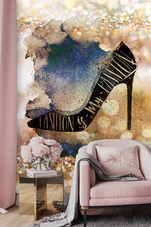 Fototapete, Schwarzer Stöckelschuh 