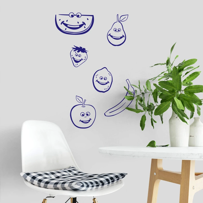 Wandtattoo Lustiges Obst 