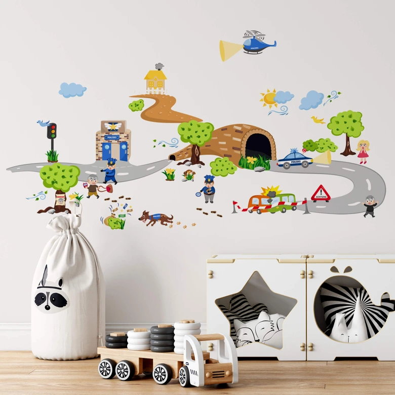 Sticker mural - Set police 
