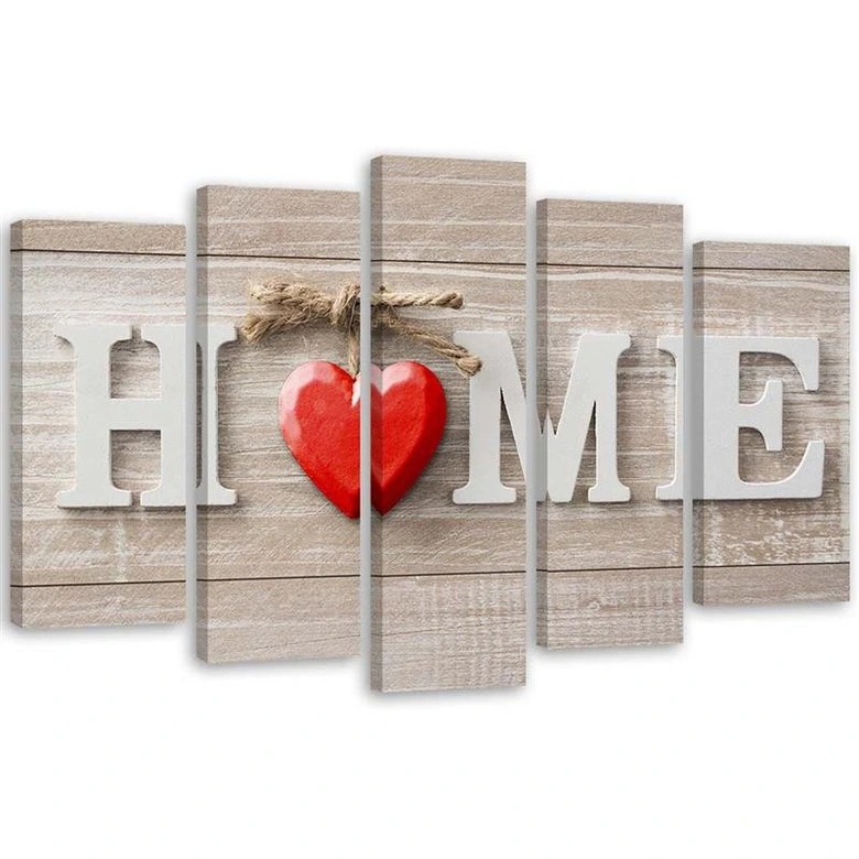 Wandbild 5-teilig, Home Sweet Home Beige 