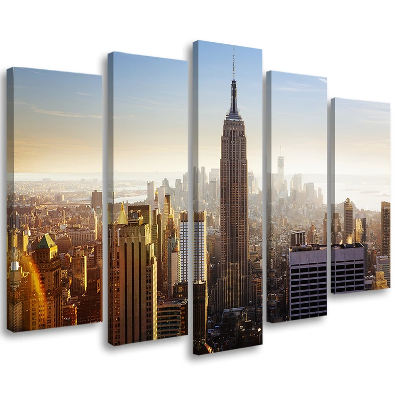 Leinwandbild 5 teilig, New York Manhattan Stadt 