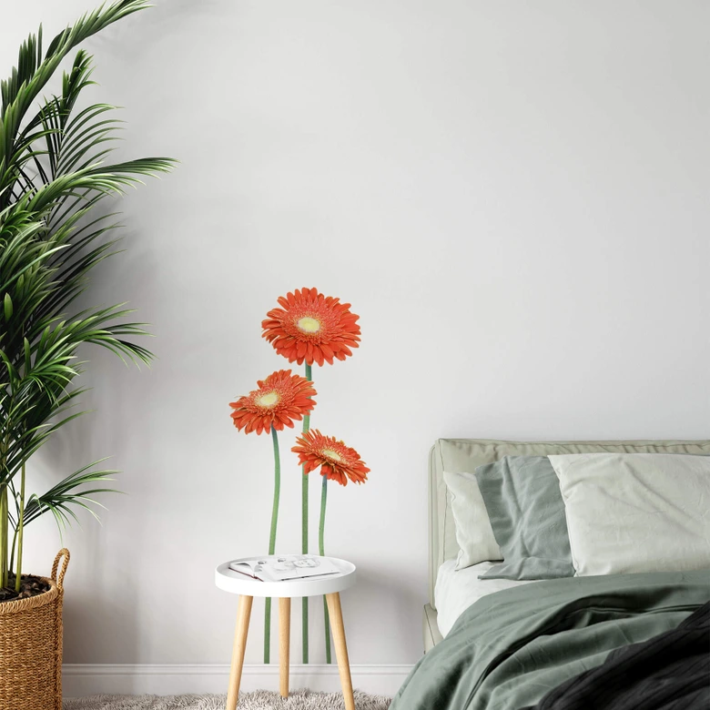 Muursticker Oranje Gerbera\'s 