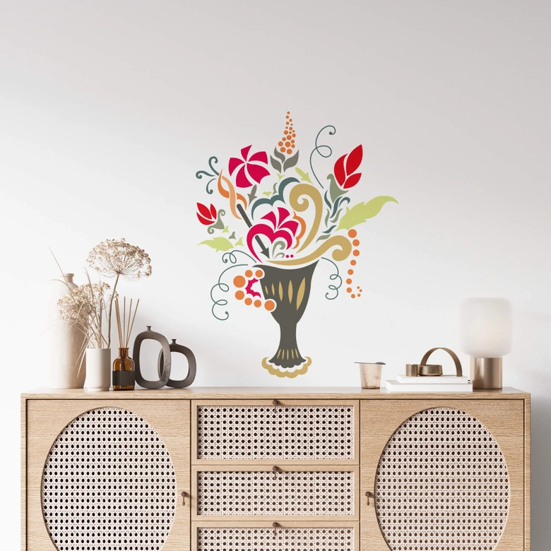 Wandtattoo Buket bunt 