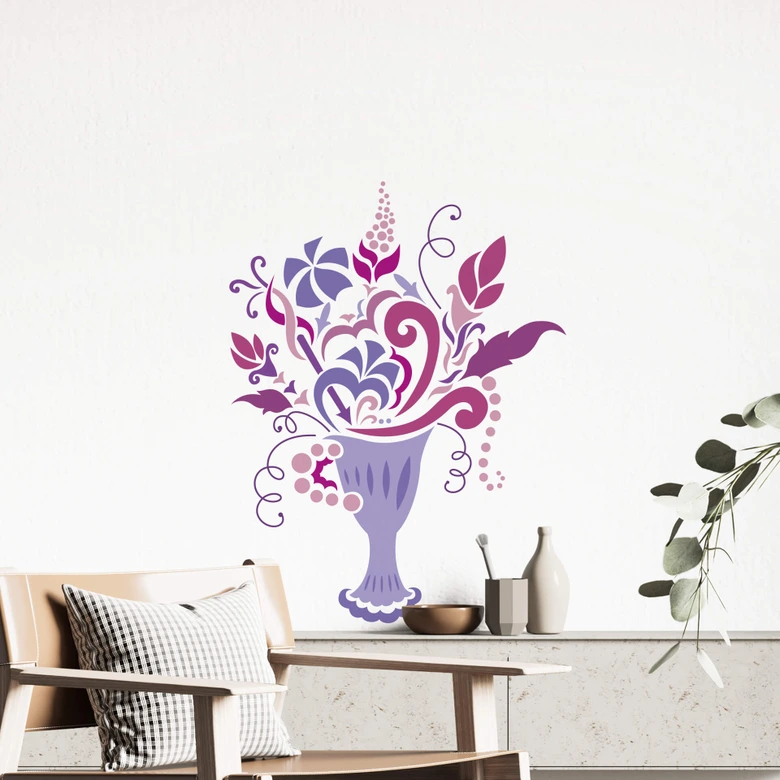 Wandtattoo Buket mauve 