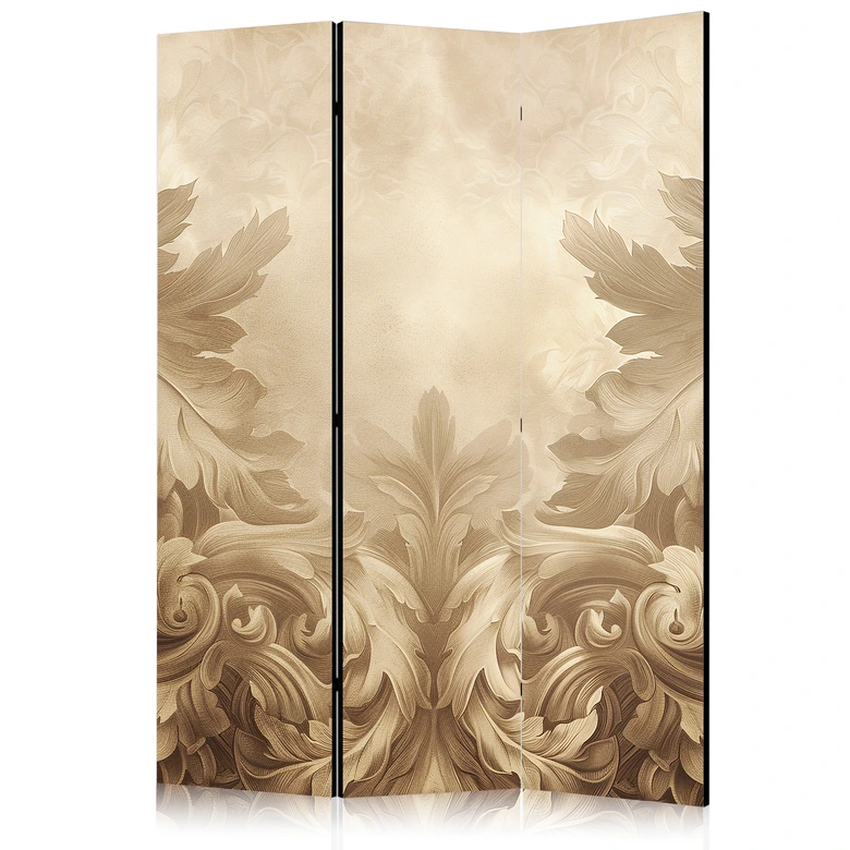 Paravent, Raumteiler freistehend, Trennwand - Carved Baroque Ornaments - Rich Composition in Sepia Colors 