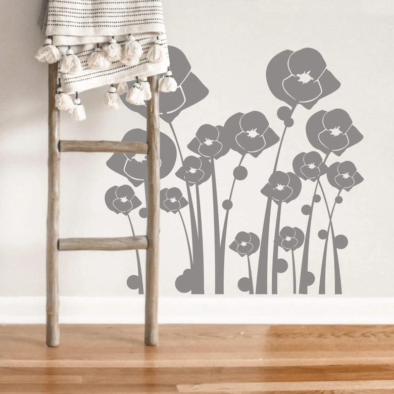 Wandtattoo Mohnfeld 