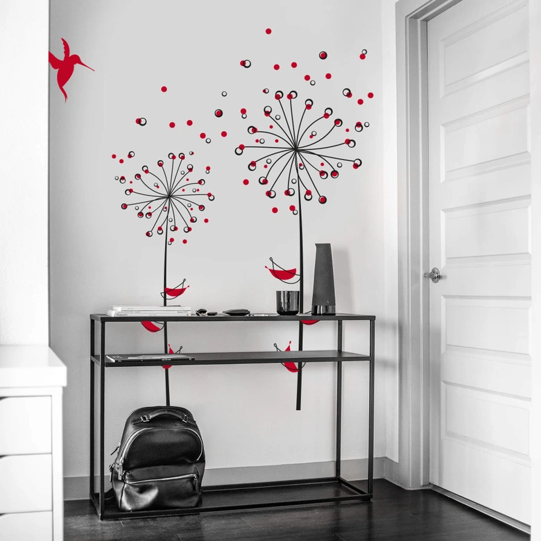 Dandelions Red Wall sticker 