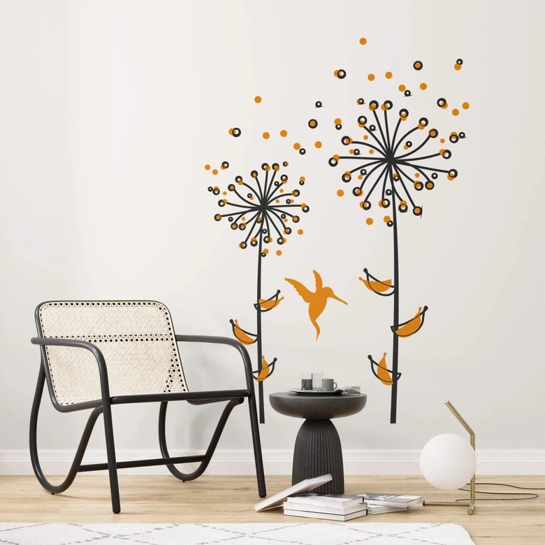 Wandtattoo Pusteblume Orange 