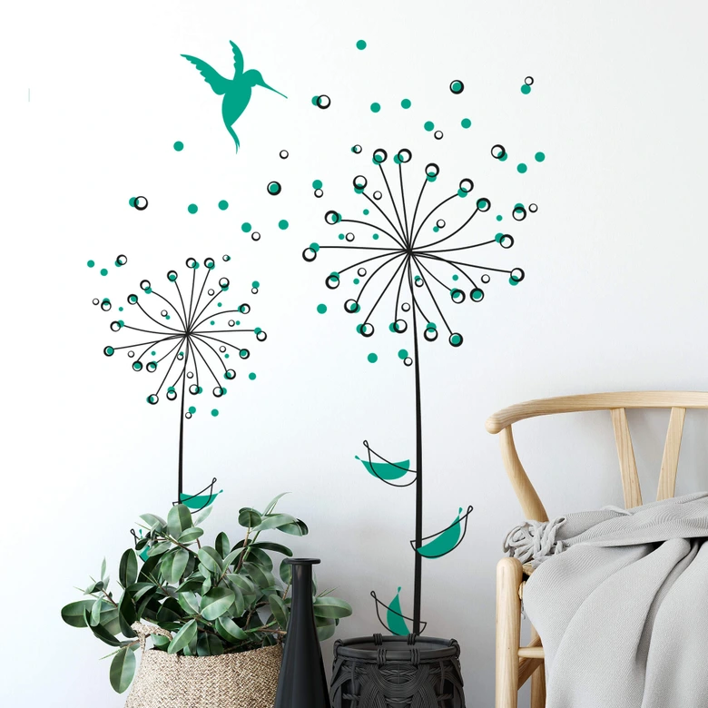 Wandtattoo Pusteblume mintgrün 