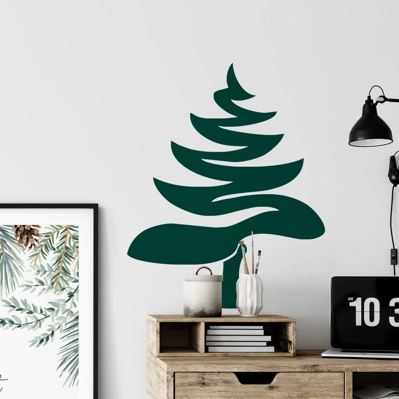 Muursticker Moderne Kerstboom 