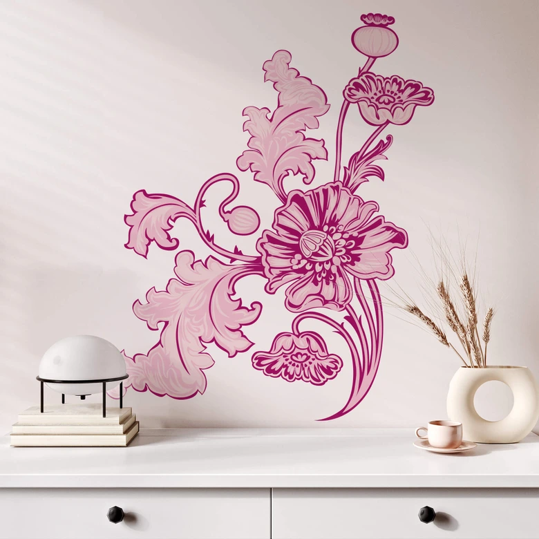 Wandtattoo Blumenranke 2 Brombeere 