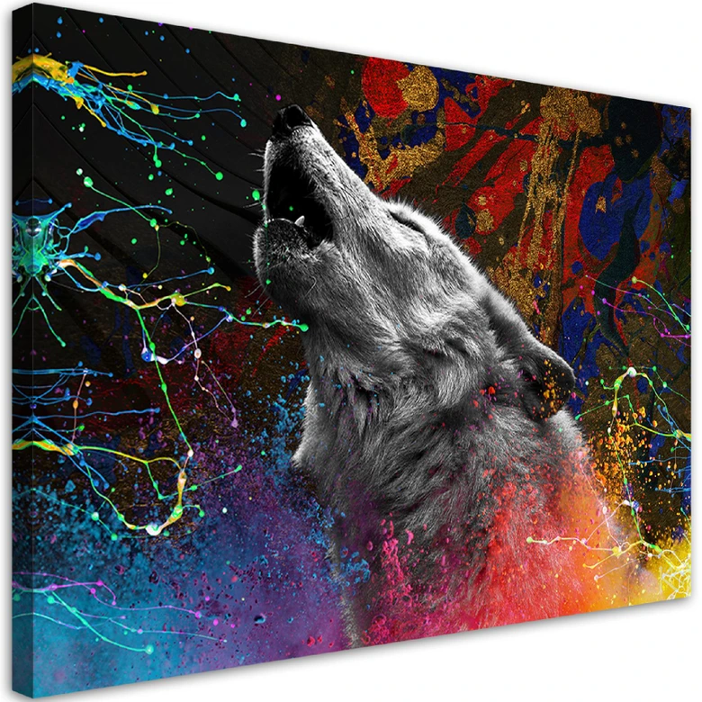 Leinwandbild, Wolfstier Natur 
