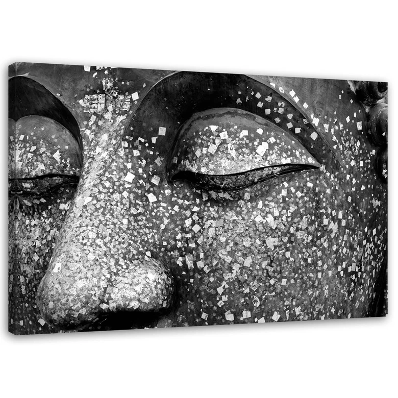 Leinwandbild, Buddha Grau Asien 