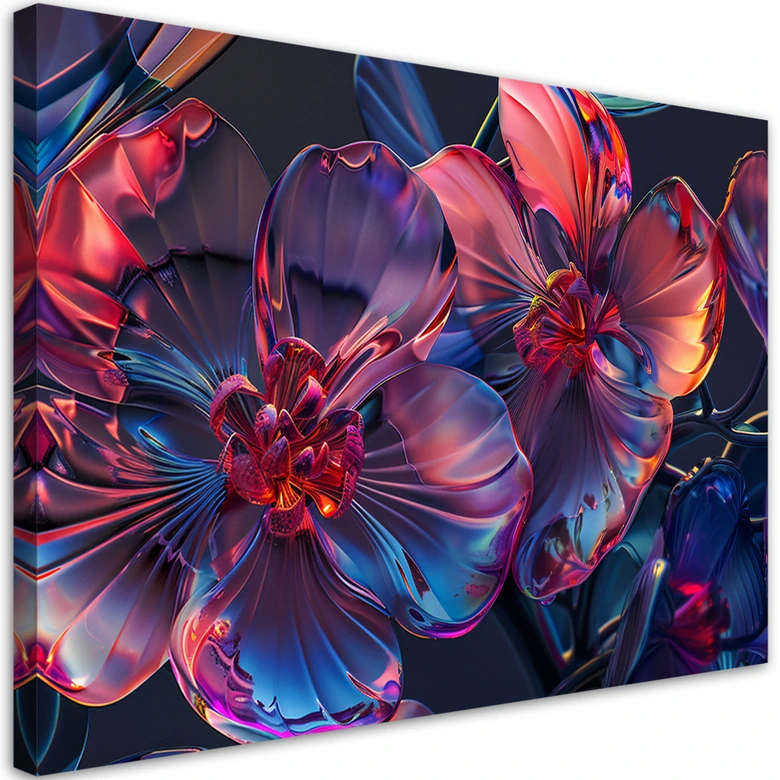 Leinwandbild, 3D Makro Blumen 