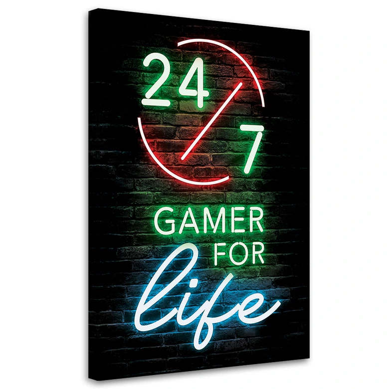 Leinwandbild, Der Inschrift Gamer fürs Leben 