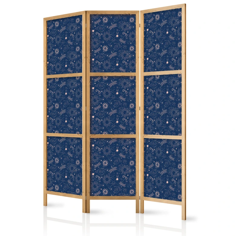 Japanischer Paravent, Raumteiler freistehend, Trennwand - Cosmic Inspirations 