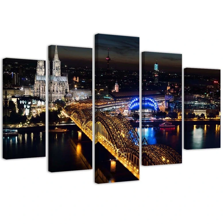 Canvasdoek 5-delig, Dombrug van Keulen, 