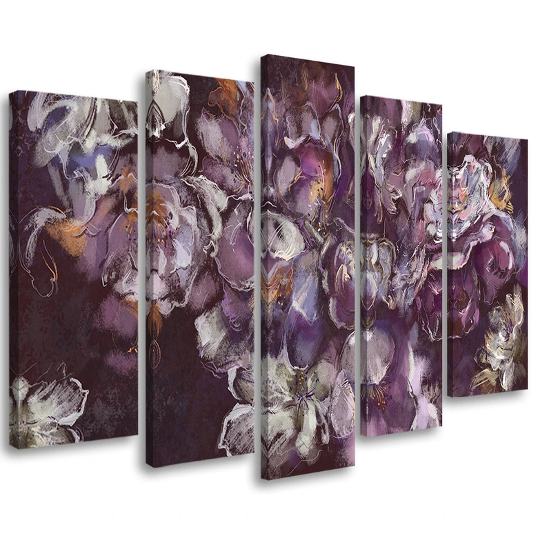 Leinwandbild 5 teilig, Iris Blume 