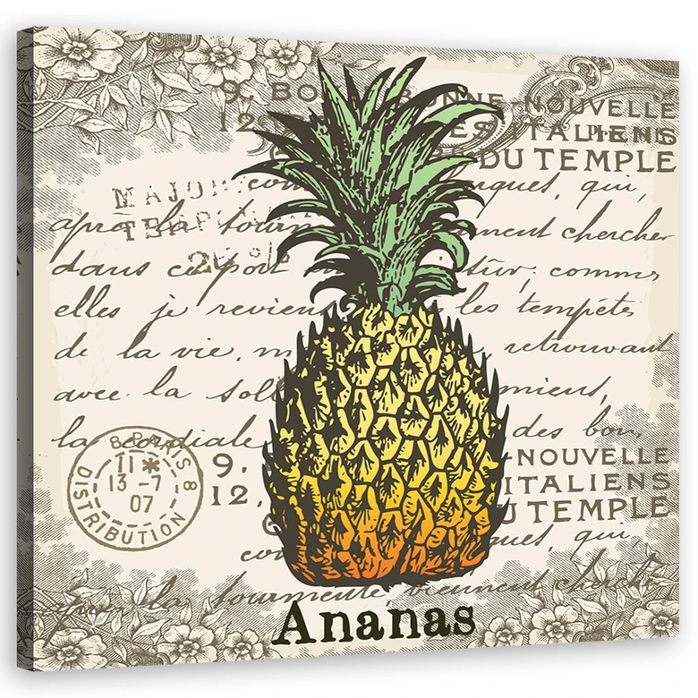 Leinwandbild, Vintage Ananas 