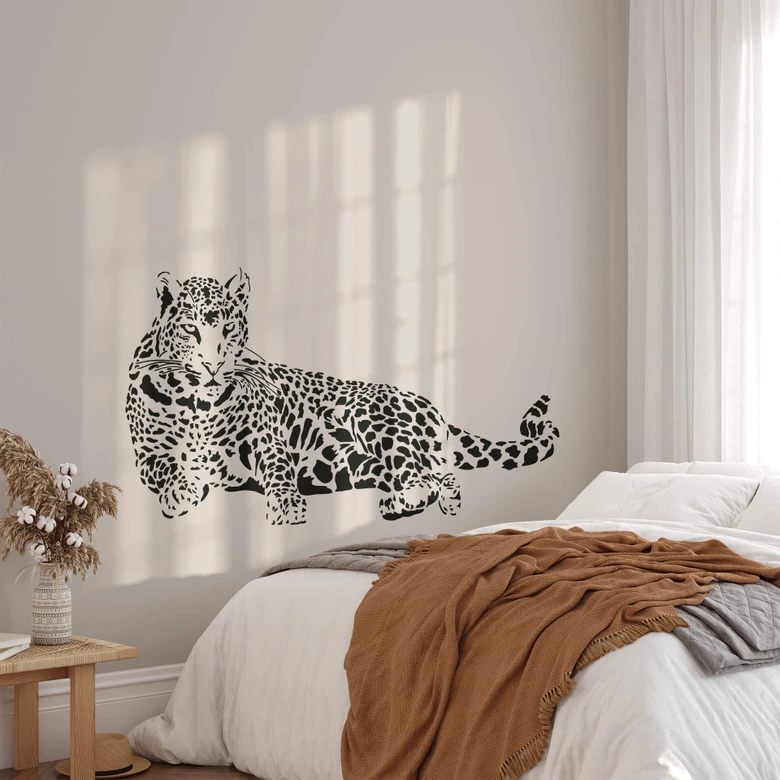 Wandtattoo Leopard liegend 