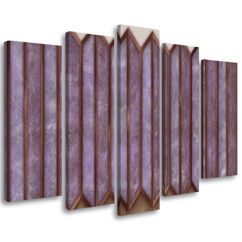 Leinwandbild 5 teilig, Buntes 3D -Fenster 