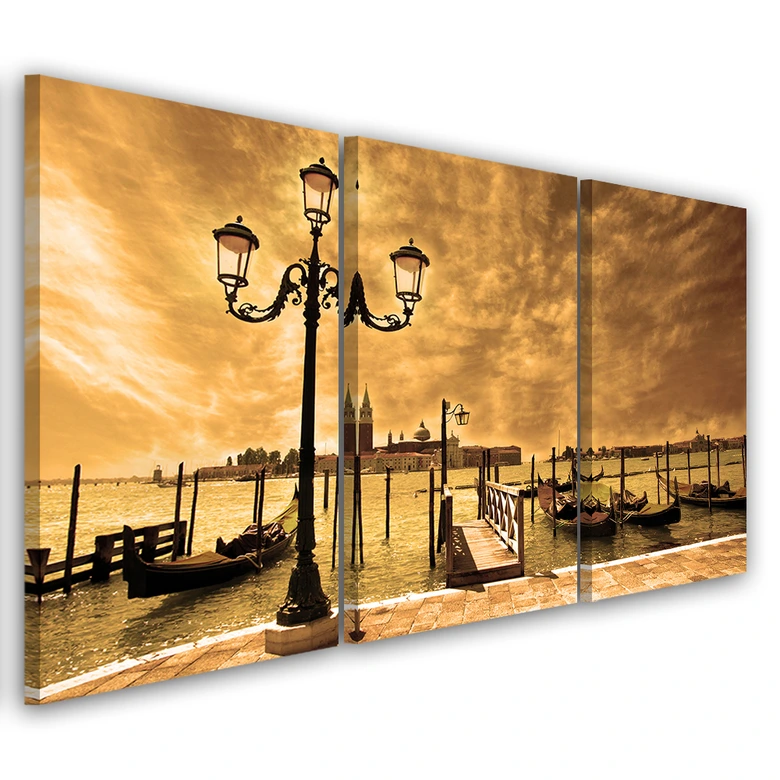 Leinwandbild 3-teilig, Venedig Gondel Italien 