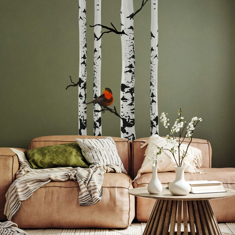 Muursticker Roodborstje Lievelingsplek 