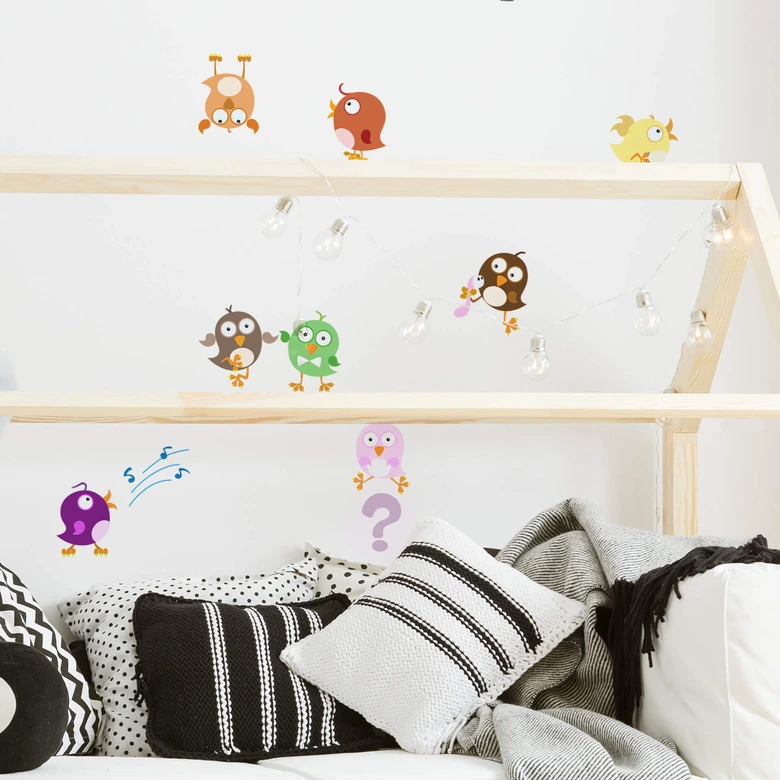 Sticker mural - Oiseaux fous (set) 