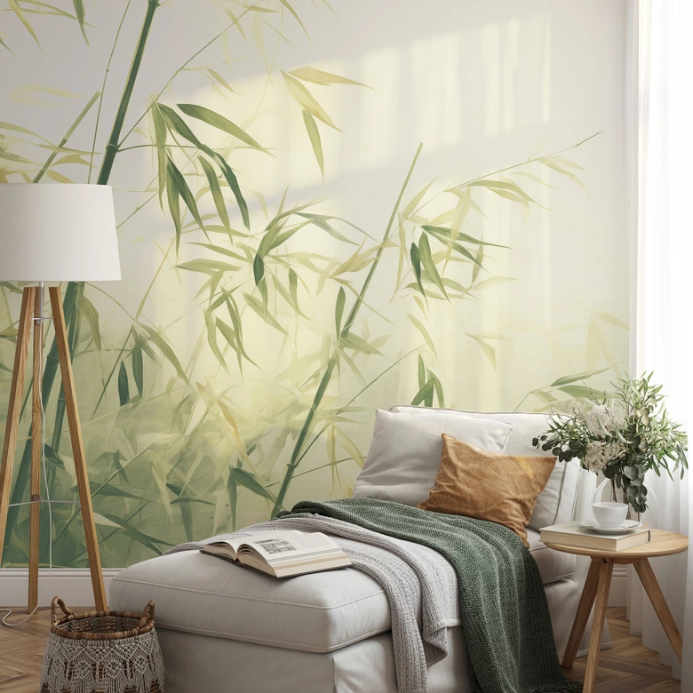 Tapeta z motywem liści Big Pictures zielona 4,50 x 2,70 m 