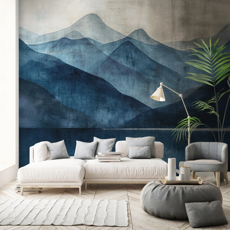 Guido Maria Kretschmer Fototapete Indigo Silence- Art Edition 2  blau 