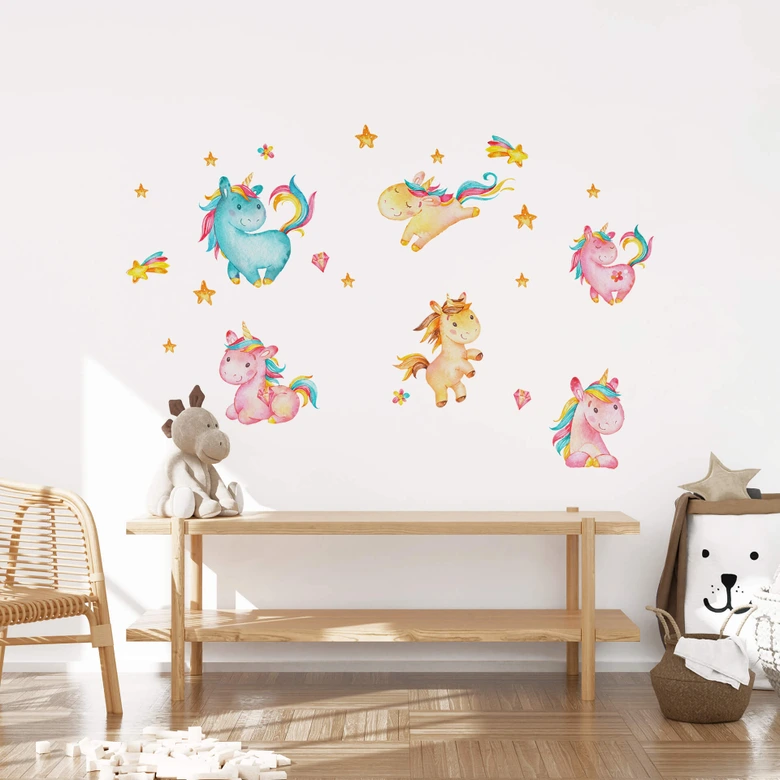 Muurstickerset Eenhoorns 