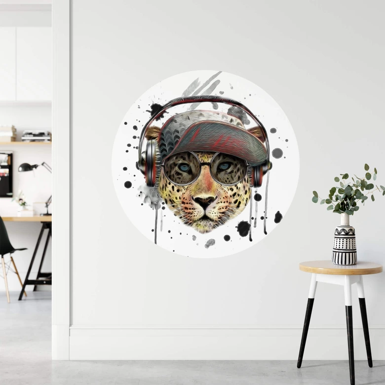 Wandtattoo Listen to the music - rund 