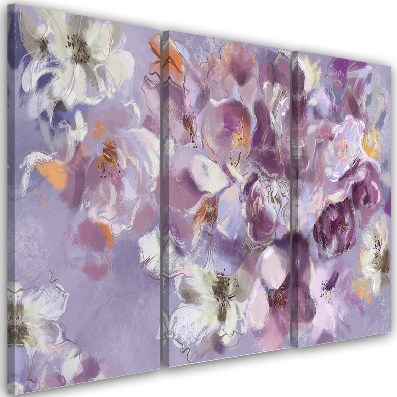 Leinwandbild 3 teilig, Iris Blume 