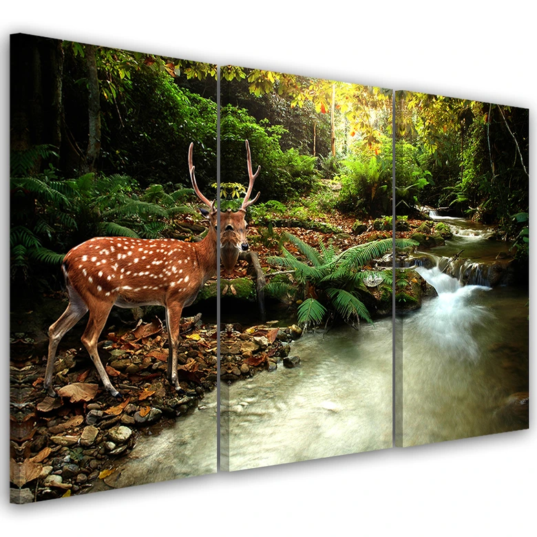 Leinwandbild 3-teilig, Deer Creek Wald 