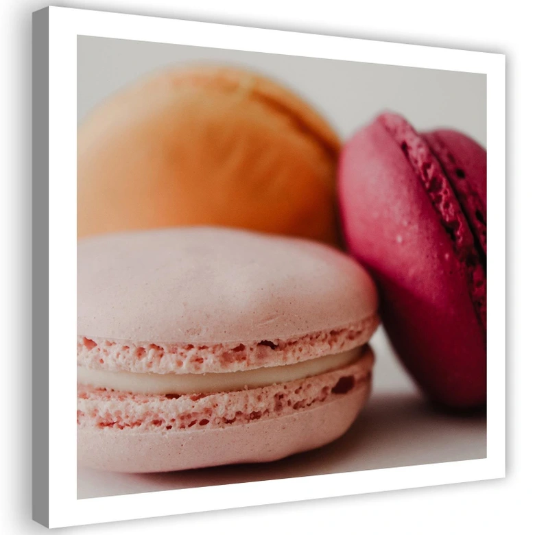 Leinwandbild, Bunte Macarons 