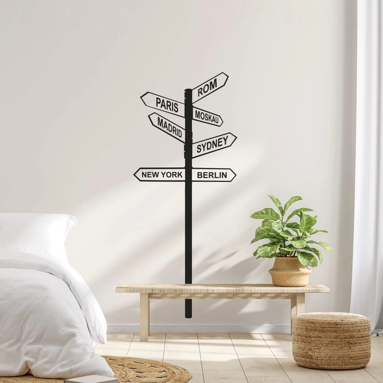 Wandtattoo Weltschild 