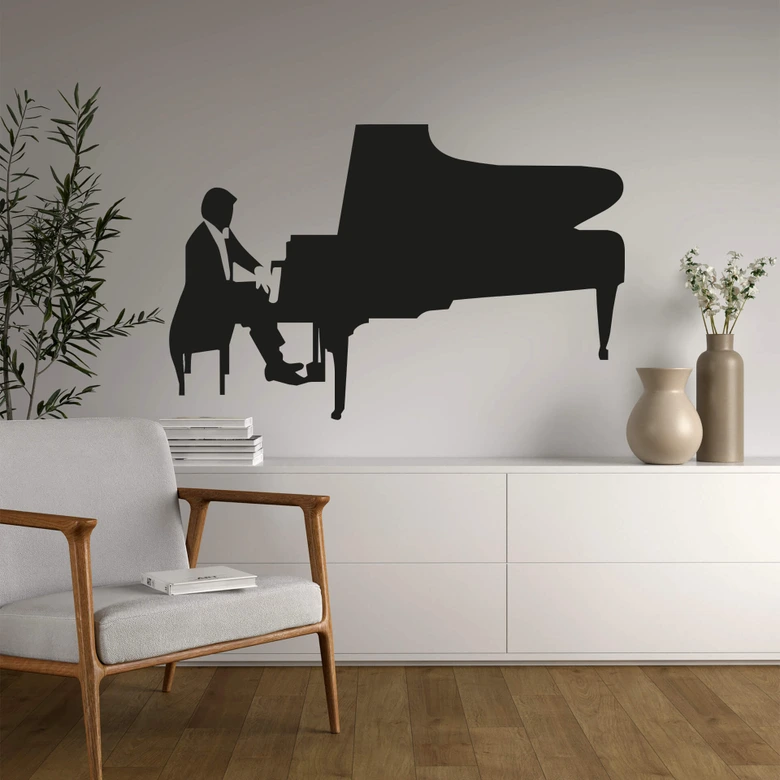 Muursticker Piano Man 