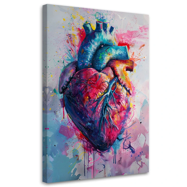 Leinwandbild Herz - Liebe Aquarell 